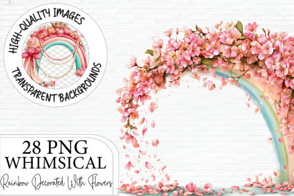 Download Rainbow Decorated with Flowers Clipart - Flowers clipart Collection