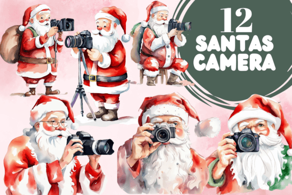 Download SANTAS CAMERA WATERCOLOR CLIPART - Camera watercolor Collection