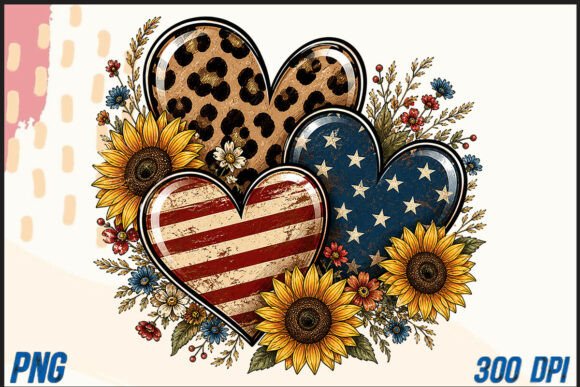 Download Western American Hearts with Sunflowers - Flowers Collection