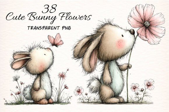 Download Cute Bunny Flowers Clipart - Flowers clipart Collection