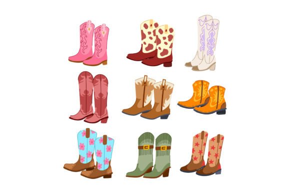 Download Cowgirl Boots Set Cartoon - Premium Resources