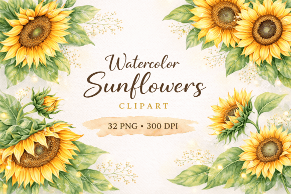 Download Watercolor Sunflowers, Floral Clipart - Flowers Collection