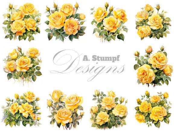 Download Yellow Roses Watercolor Flowers Clipart - Flowers clipart Collection