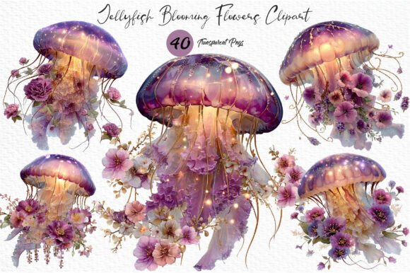 Download Jellyfish Blooming Flowers Clipart PNG - Flowers clipart Collection