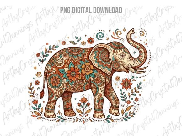 Download Boho Animal Elephant of Flowers PNG - Flowers Collection