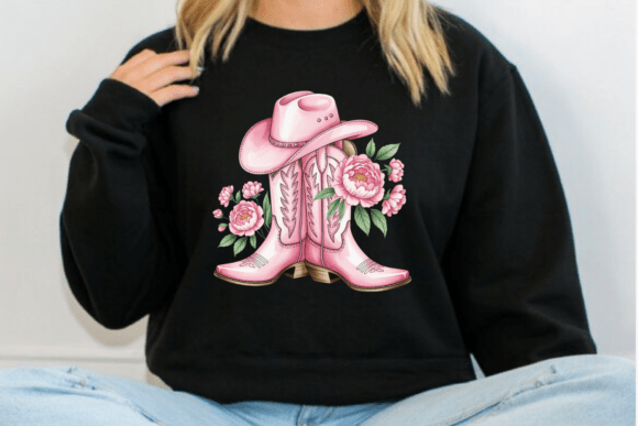 Download Pink Cowgirl Boots and Hat PNG - Premium Resources