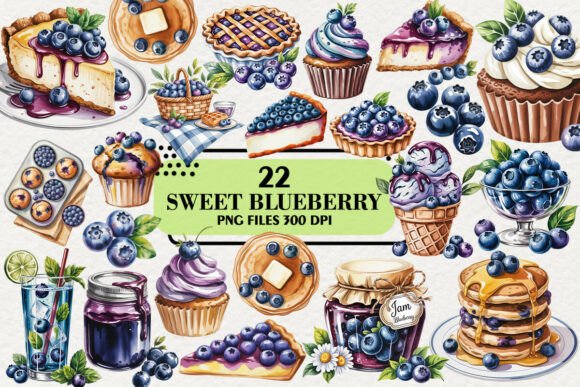 Download Kawaii Sweet Blueberry Clipart Bundle - Blueberry clipart Collection