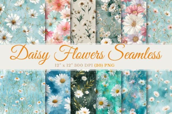 Download Daisy Flowers Watercolor Floral Seamless - Flowers Collection