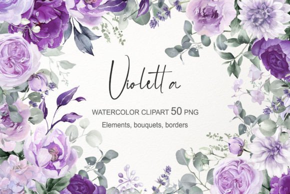 Download Purple Watercolor Flowers Clipart PNG - Flowers clipart Collection