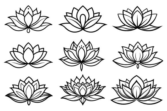 Download Line Drawing Blooming Lotus Flower - Drawing Collection