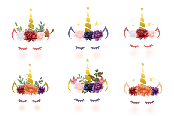 Download Beautiful Pack of Unicorns with Flowers - Flowers Collection