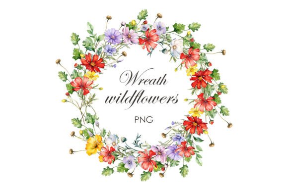 Download Wildflowers Frame. Watercolor Wreath - Flowers Collection
