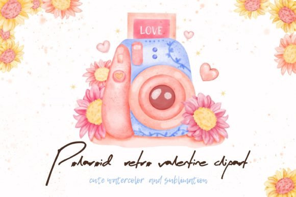 Download Retro Polaroid Camera Watercolor Clipart - Camera watercolor Collection